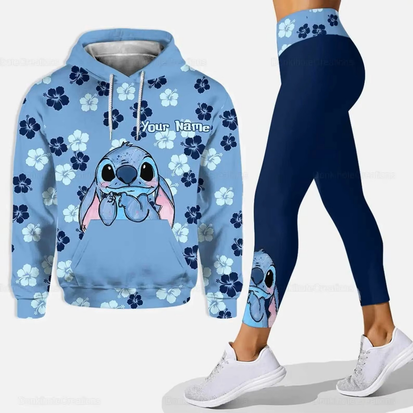 Conjunto de sudadera con capucha y leggings-stitch