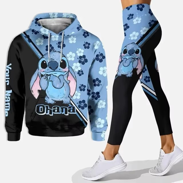 Conjunto de sudadera con capucha y leggings-stitch