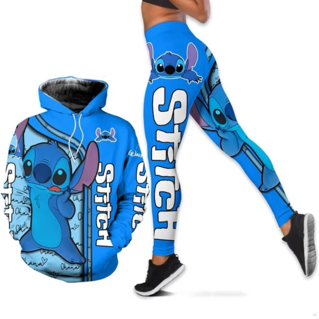 Conjunto de sudadera con capucha y leggings-stitch