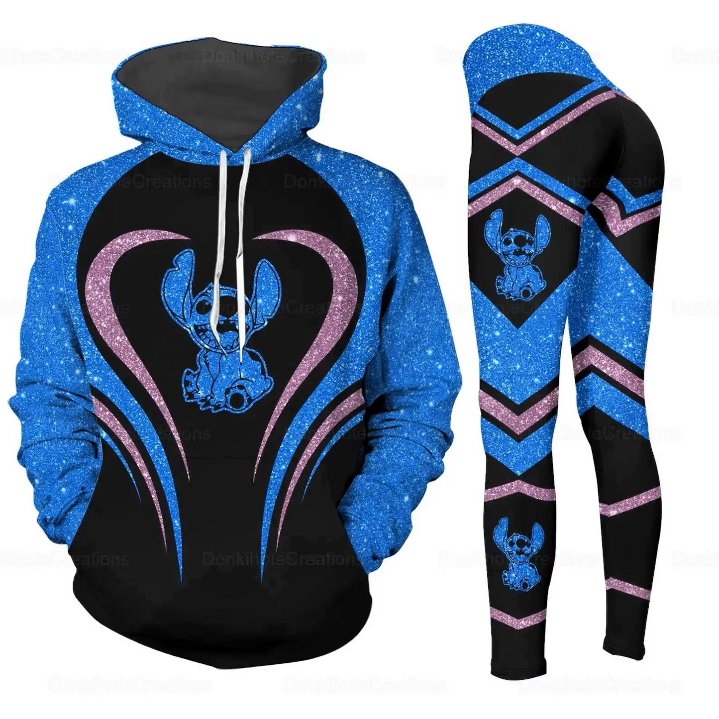 Conjunto de sudadera con capucha y leggings-stitch