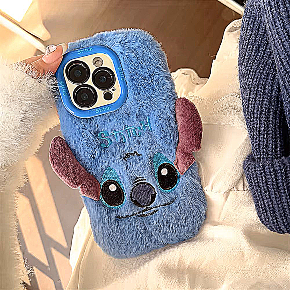 funde de telefono iphone de peluche de felpa-stitch