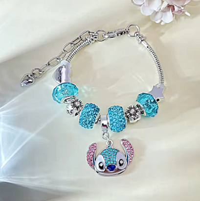 Pulsera de moda con brillantes y plata-stitch
