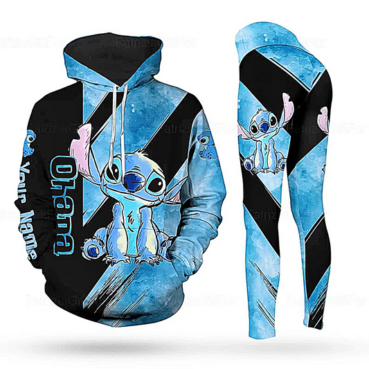 Conjunto de sudadera con capucha y leggings-stitch