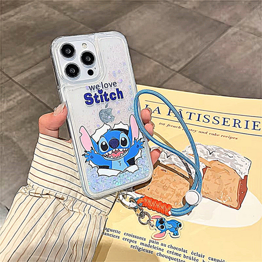 Funda de teléfono con arena movediza y purpurina iphone-stitch