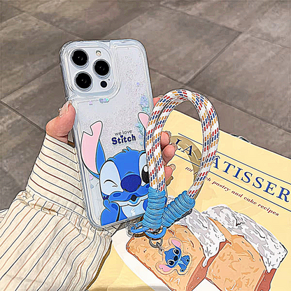 Funda de teléfono con arena movediza y purpurina iphone-stitch