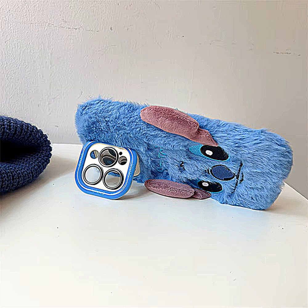 funde de telefono iphone de peluche de felpa-stitch