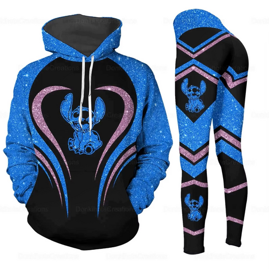 Conjunto de sudadera con capucha y leggings-stitch