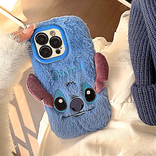 funde de telefono iphone de peluche de felpa-stitch