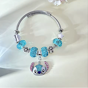 Pulsera de moda con brillantes y plata-stitch