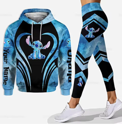 Conjunto de sudadera con capucha y leggings-stitch