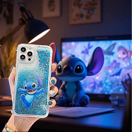 Stitch brillante: funda líquida mágica para tu móvil