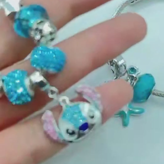 Pulsera de moda con brillantes y plata-stitch