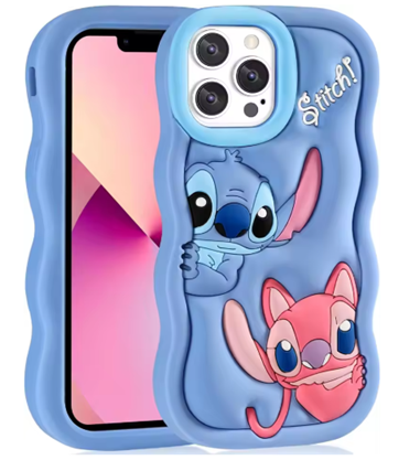 Funda suave de silicona con punto ondulado para iPhone-stitch
